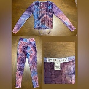 Eye Candy Multicolor Leggings Set Top Size Medium Leggins Size  Small (0345)